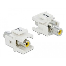 Moduł Keystone RCA wtyk żeński do RCA wtyk żeński żółty biały Delock 86306