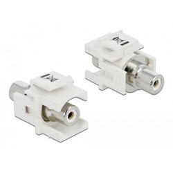Moduł Keystone RCA wtyk żeński do RCA wtyk żeński biały biały Delock 86307
