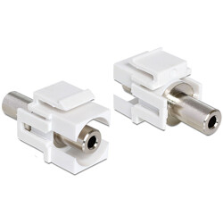 Moduł Keystone stereo jack męski 3.5 mm 3-pin do stereo jack żeński 3.5 mm 3-pin biały Delock 86322
