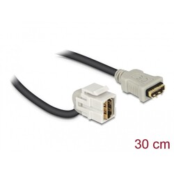 Moduł Keystone HDMI wtyk żeński 110° do HDMI wtyk żeński z przewodem biały Delock 86326