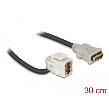 Moduł Keystone HDMI wtyk żeński 110° do HDMI wtyk żeński z przewodem biały Delock 86326