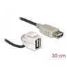 Moduł Keystone USB 2.0 A wtyk żeński 110° do USB 2.0 A wtyk żeński z przewodem biały Delock 86327