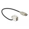 Moduł Keystone USB 2.0 A wtyk żeński 110° do USB 2.0 A wtyk żeński z przewodem biały Delock 86327