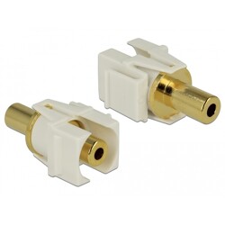 Moduł Keystone gniazdo Jack 3.5 mm 3-pin do gniazda Jack 3.5 mm 3-pin pozłacane białe Delock 86336