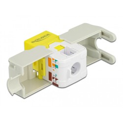 Moduł Keystone z gniazdem RJ45 do LSA Cat.6 UTP żółty Delock 86345
