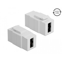 Moduł Keystone Easy USB 2.0 A żeńskie do Easy USB 2.0 A żeńskiego białe Delock 86353