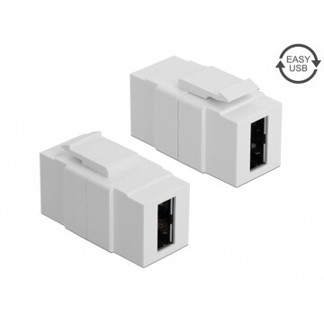 Moduł Keystone Easy USB 2.0 A żeńskie do Easy USB 2.0 A żeńskiego białe Delock 86353