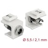 Moduł Keystone DC 5.5 x 2.1 mm wtyk żeński biały Delock 86355