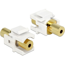 Moduł Keystone gniazdo Jack 3.5 mm 4-pin do gniazda Jack 3.5 mm 4-pin pozłacane białe Delock 86363