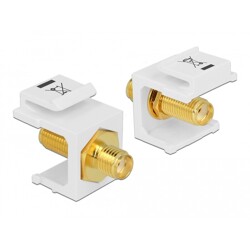 Moduł Keystone SMA wtyk żeński do SMA wtyk żeńskiego biały Delock 86365