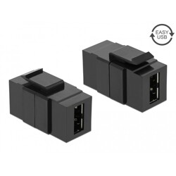 Moduł Keystone Easy USB 2.0 A żeńskie do Easy USB 2.0 A żeńskiego czarne Delock 86368