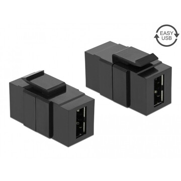 Moduł Keystone Easy USB 2.0 A żeńskie do Easy USB 2.0 A żeńskiego czarne Delock 86368
