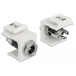 Moduł Keystone DC 5.5 x 2.5 mm wtyk żeński biały Delock 86373