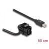Moduł Keystone mini DisplayPort wtyk żeński 110° do mini DisplayPort wtyk męski z przewodem czarny Delock 86374
