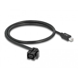 Moduł Keystone mini DisplayPort wtyk żeński 110° do mini DisplayPort wtyk męski z przewodem czarny Delock 86374