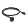 Moduł Keystone mini DisplayPort wtyk żeński 110° do mini DisplayPort wtyk męski z przewodem czarny Delock 86374