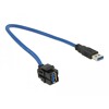 Moduł Keystone USB 3.0 A wtyk żeński 250° do USB 3.0 A wtyk męski z przewodem Delock 86375