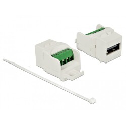 Moduł Keystone USB 2.0 A żeńskie do skrzynki zacisków biały Delock 86376