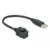 Moduł Keystone USB 2.0 C wtyk żeński do USB 2.0 A wtyk męski z przewodem Delock 86378