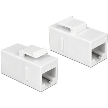 Moduł Keystone z gniazdem RJ45 do gniazda RJ45 Cat.6 UTP biały Delock 86379