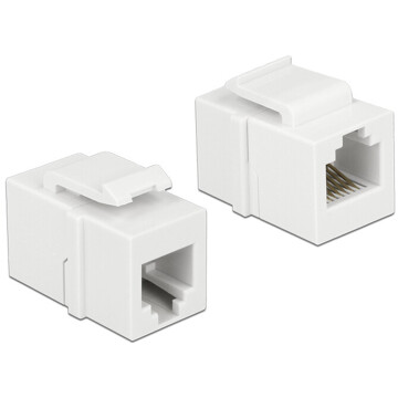 Moduł Keystone RJ12 żeńskie do RJ12 żeńskiego Cat.3 biały Delock 86380