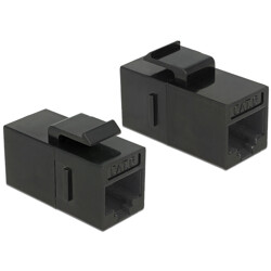 Moduł Keystone z gniazdem RJ45 do gniazda RJ45 Cat.6 UTP czarny Delock 86381