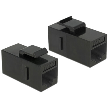 Moduł Keystone z gniazdem RJ45 do gniazda RJ45 Cat.6 UTP czarny Delock 86381
