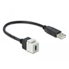 Moduł Keystone USB 2.0 C wtyk żeński do USB 2.0 A wtyk męski z przewodem Delock 86382