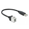 Moduł Keystone USB 2.0 C wtyk żeński do USB 2.0 A wtyk męski z przewodem Delock 86382