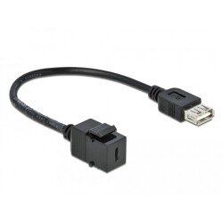 Moduł Keystone USB 2.0 C wtyk żeński do USB 2.0 A wtyk żeński z przewodem Delock 86384
