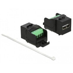 Moduł Keystone USB 2.0 A żeńskie do skrzynki zacisków czarny Delock 86386