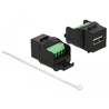 Moduł Keystone USB 2.0 A żeńskie do skrzynki zacisków czarny Delock 86386