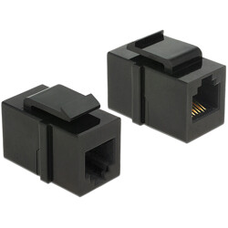 Moduł Keystone RJ12 żeńskie do RJ12 żeńskiego Cat.3 czarny Delock 86390