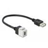 Moduł Keystone USB 2.0 C wtyk żeński do USB 2.0 A wtyk żeński z przewodem Delock 86391