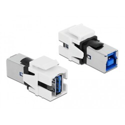Moduł Keystone USB 3.0 A wtyk żeński do USB 3.0 B wtyk żeński biały Delock 86394