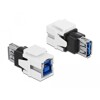 Moduł Keystone USB 3.0 A wtyk żeński do USB 3.0 B wtyk żeński biały Delock 86394