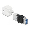 Moduł Keystone USB 3.0 A wtyk żeński do USB 3.0 B wtyk żeński biały Delock 86394