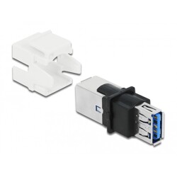Moduł Keystone USB 3.0 A wtyk żeński do USB 3.0 B wtyk żeński biały Delock 86394