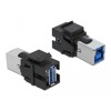 Moduł Keystone USB 3.0 A wtyk żeński do USB 3.0 B wtyk żeński czarny Delock 86395