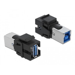 Moduł Keystone USB 3.0 A wtyk żeński do USB 3.0 B wtyk żeński czarny Delock 86395