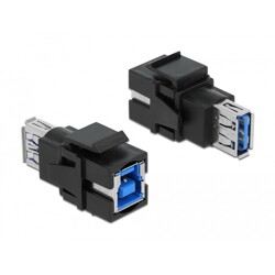 Moduł Keystone USB 3.0 A wtyk żeński do USB 3.0 B wtyk żeński czarny Delock 86395