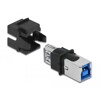 Moduł Keystone USB 3.0 A wtyk żeński do USB 3.0 B wtyk żeński czarny Delock 86395