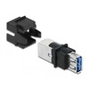 Moduł Keystone USB 3.0 A wtyk żeński do USB 3.0 B wtyk żeński czarny Delock 86395