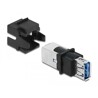 Moduł Keystone USB 3.0 A wtyk żeński do USB 3.0 B wtyk żeński czarny Delock 86395