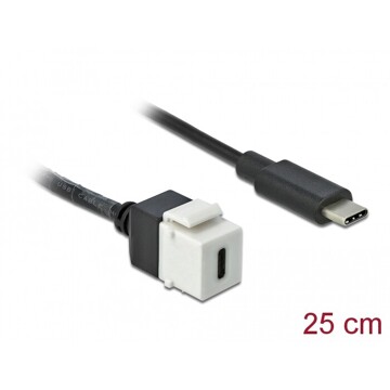 Moduł Keystone USB 3.0 C wtyk żeński do USB 3.0 C wtyk męski z przewodem Delock 86399