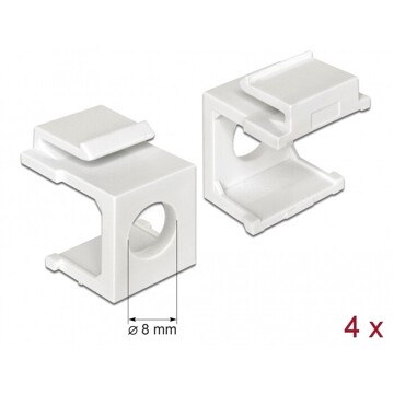Osłona Keystone biała z otworem 8 mm 4 sztuki Delock 86400