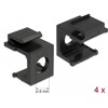 Osłona Keystone czarna z otworem 8 mm 4 sztuki Delock 86403