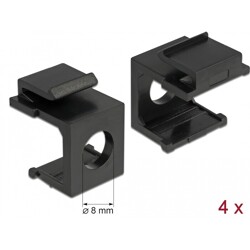 Osłona Keystone czarna z otworem 8 mm 4 sztuki Delock 86403