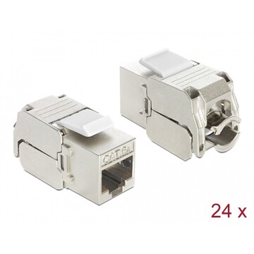 Moduł Keystone RJ45 do LSA beznarzędziowy Cat.6A zestaw 24 sztuki Delock 86405