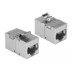 Moduł Keystone z gniazdem RJ45 do gniazda RJ45 Cat.6A metal Delock 86408